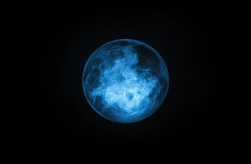 Naklejka premium Celestial sphere, vibrant blue, swirling nebula