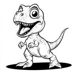 Fototapeta premium Playful Tyrannosaurus Rex Illustration: A cheerful Tyrannosaurus Rex with a wide smile. This artwork embodies the essence of Jurassic age.