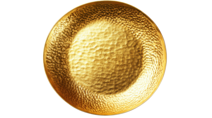 Golden plate on transparant background 