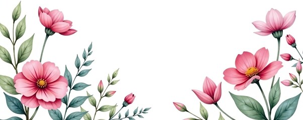 Fototapeta premium Watercolor floral vintage bouquet illustrations with wildflowers and leaves for designer posters, greeting cards, birthday cards, illustrations, birthday card