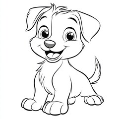 Fototapeta premium Joyful Puppy coloring page for kids