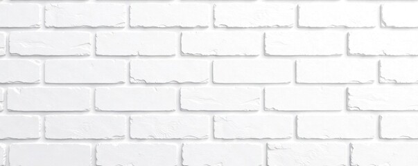 Obraz premium White brick wall background with a soft, clean texture perfect for any design project, white, clean