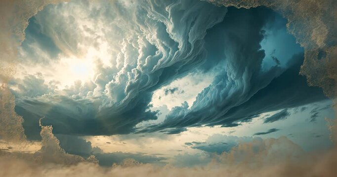 Abstract storm clouds on a textured background of paper. The image exhibits a noticeable grain pattern visible at 100%.
