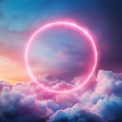 Sky with glowing circle