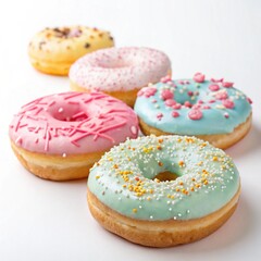 Tasty donuts isolated on white