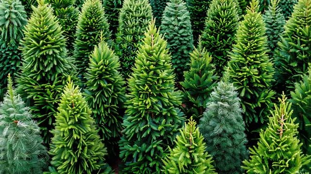 Green Canopy of Pines: A dense collection of vibrant green pine trees creates a lush and textured canopy. Capturing the essence of a thriving forest and the beauty of nature.