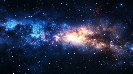 Fototapeta premium Breathtaking milky way galaxy display with colorful nebula and shimmering stars in deep space