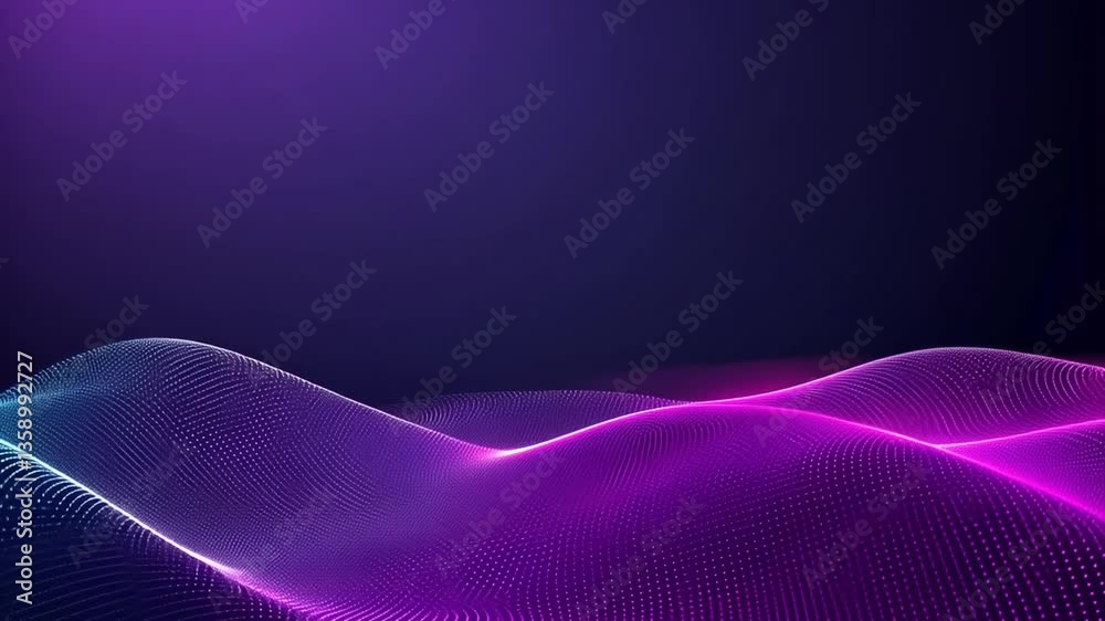 Poster futuristic data vortex stream with vibrant waves and glowing dots generative ai