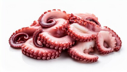 near up of octopus slices food factor remoted on white heritage