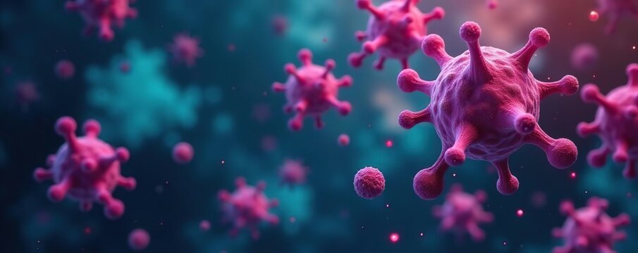 Abstract background with colorful medical substance and molecules,  research,  DNA