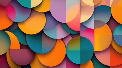 Obraz premium Colorful Abstract Design with Geometric Shapes and Vibrant Patterns in a Modern Art Style