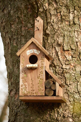 beautiful birdhouse on the tree