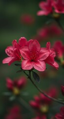Vibrant pink flowers blooming in a serene natural setting  