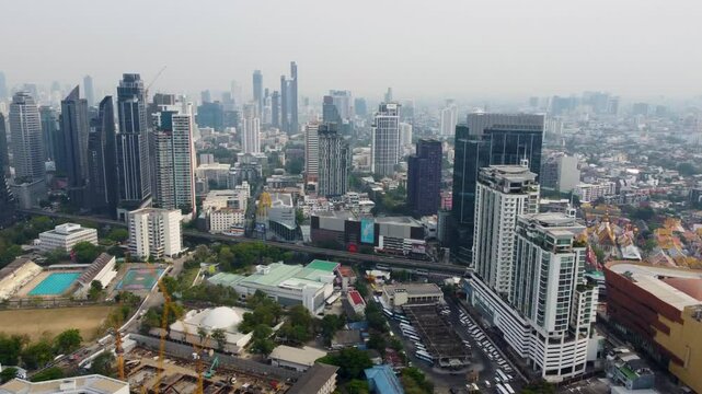 Bangkok Thonglor Ekamai Drone Aerial Right Sweep