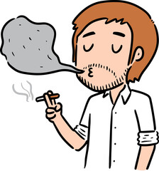 Illustration of man smoking