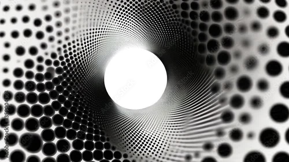 Poster circular design featuring halftone dots in a unique vector style generative ai