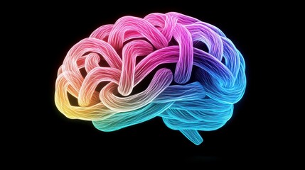 Colorful Artistic Representation of Human Brain with Twisted Lines