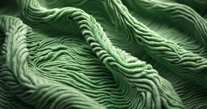 Close-up view of green microfiber material surface