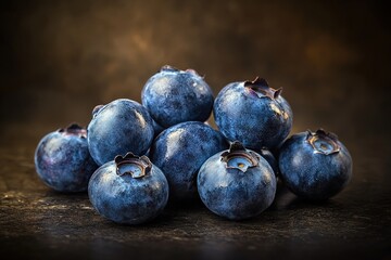 Obraz premium A Close Up Image Depicts a Collection of Fresh Blueberries