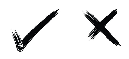 check mark icon button set. Green and black check mark, red cross mark icon set. check box icon with right and wrong buttons and yes or no checkmark icons in green tick box and red cross