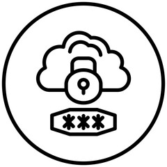 Vector Design Cloud Password Icon Style