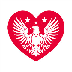 vector eagle with love logo design