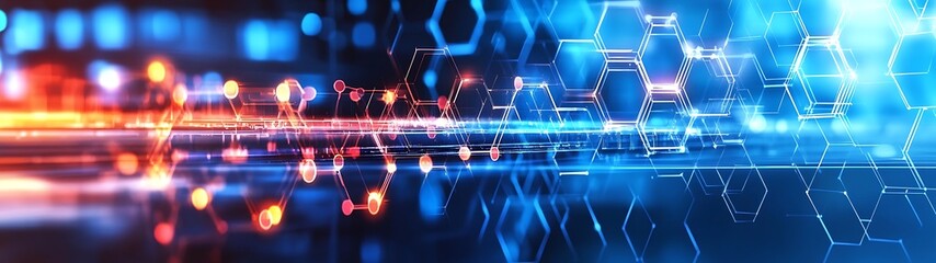 A futuristic abstract rendering showing connections and geometric shapes