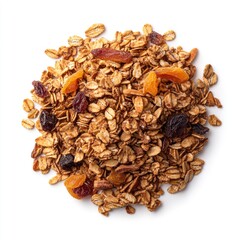 Obraz premium A heap of dried goji berries and aromatic herbal tea ingredients, isolated against a white background, suggests a healthy spice and food closeup