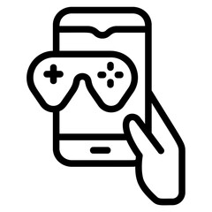 Gaming mobile Line Icon