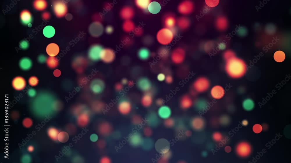 Wall mural chromatic light flares - defocused circle loop on dark backdrop