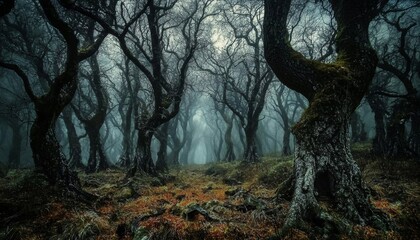 Obraz premium Dive into a fantasy Halloween setting with foreboding elements.