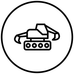 Fototapeta premium Backhoe Icon Style