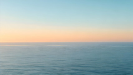 Obraz premium Sunrise Whispers: Unobstructed Ocean View, Soft Pastel Colors Blending Seamlessly, A Minimalist Scene of Peace and Calm.