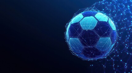 Naklejka premium Abstract Soccer Ball in Wireframe