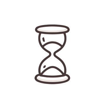 Hourglass Icon in Brown Outline, Representing Time or Measurement