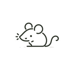 Cartoon Mouse with Smiling Face, representing Rodents against White Background