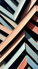 Obraz premium close up of a stack of wooden boards