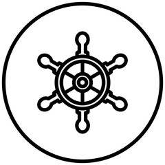 Obraz premium Ship Wheel Icon Style