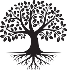 Obraz premium A big tree silhouette illustration vector .