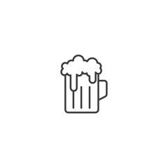 Beer mug with foam outline icon in vector format