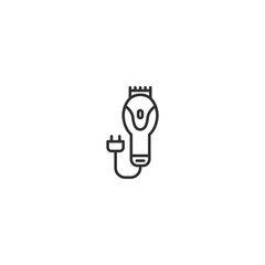 Electric hair clipper icon vector design with plug for grooming tools