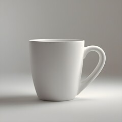 Obraz premium White cup mockup with elegant minimalist design. This image is suitable for branding design presentation, product marketing, advertising, or promotional materials in the beverage and homeware industry