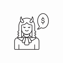 girl with horns icon vector sign