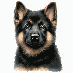 German Shepherd dog isolated watercolor vector illustration svg