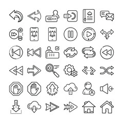Set of doodle icons for web and media design