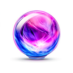 Glowing crystal ball showing purple and blue swirls of light energy