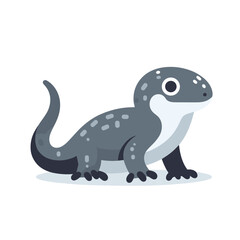 Obraz premium Cartoon salamander with spotted pattern. Ideal for amphibian education, wetland conservation materials, or natural science illustrations for children.