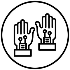 Wired Gloves Icon Style