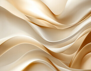 Obraz premium Abstract Beige and Gold Wavy Background for Presentation Templates