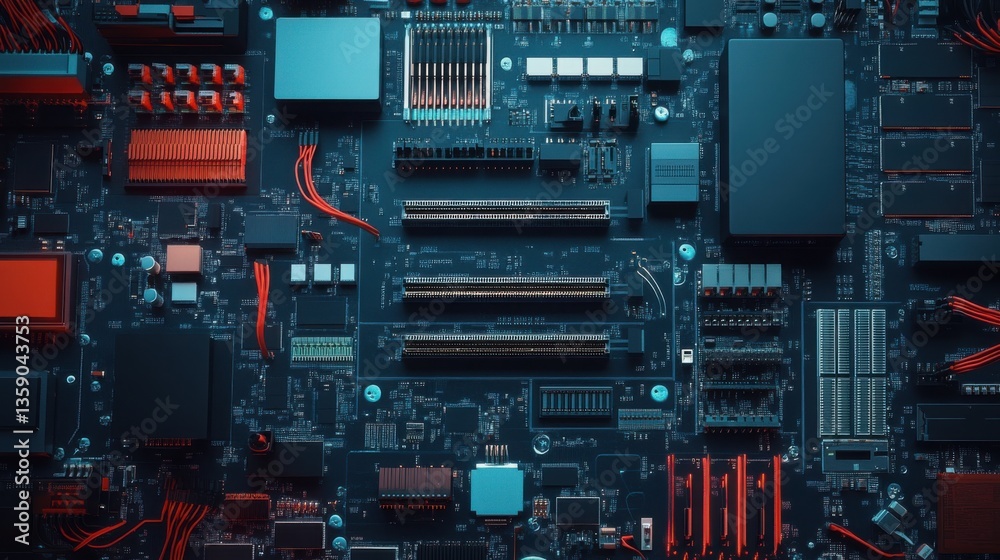 Aufkleber Secure Telecom Hardware Components Layout in Studio Environment